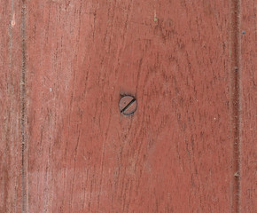 Nail in wood surface