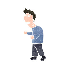 retro cartoon stressed man