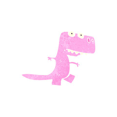 retro cartoon pink dinosaur