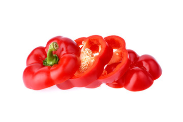 Fresh sweet pepper isolated on white background