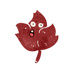 retro cartoon red leaf