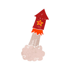 retro cartoon rocket