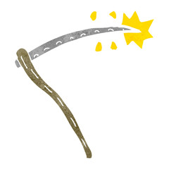 retro cartoon scythe