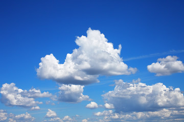 Naklejka na ściany i meble Sky with fluffy cumulus clouds hdr