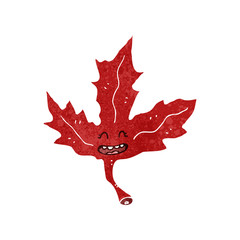 Fototapeta premium retro cartoon maple leaf