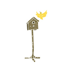 retro cartoon bird house