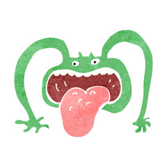 retro cartoon funny monster