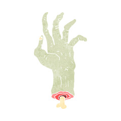 retro cartoon spooky zombie hand