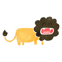 retro cartoon lion