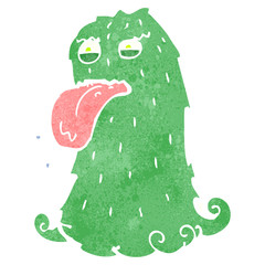 retro cartoon funny monster