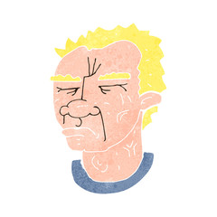 retro cartoon blond man frowning