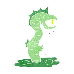 retro cartoon swamp monster