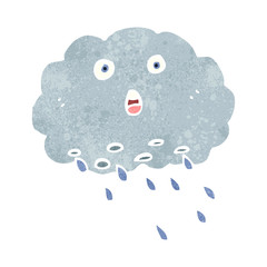 retro cartoon rain cloud