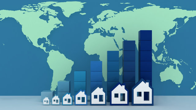 Diagram of growth in real estate prices in the world