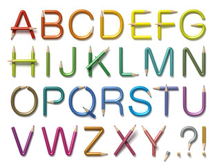 鉛筆で作ったアルファベット