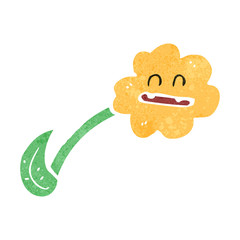retro cartoon flower character