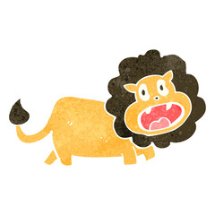 retro cartoon funny lion