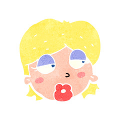 retro cartoon bored blond girl