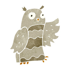 retro cartoon owl