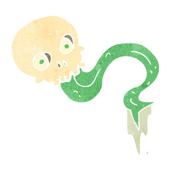 retro cartoon spooky skull