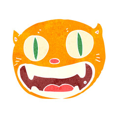 retro cartoon cat face