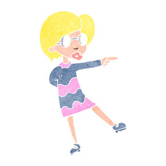 retro cartoon blond girl