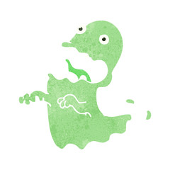 retro cartoon  spooky ghost