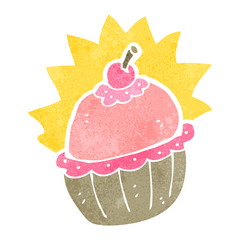 retro cartoon cupcake