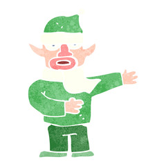 retro cartoon christmas elf