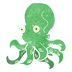 retro cartoon octopus