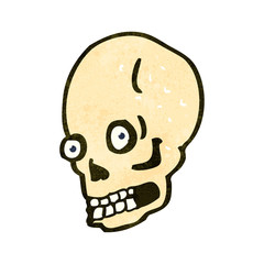 retro cartoon staring skull