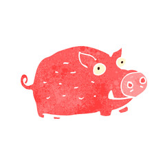 retro cartoon pig