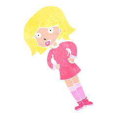 retro cartoon woman with hands on hips