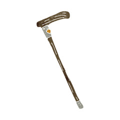 retro cartoon walking stick