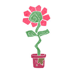 retro cartoon flower