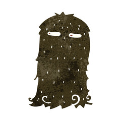 retro cartoon hairy monster
