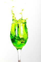 Chilled glass of Green wine