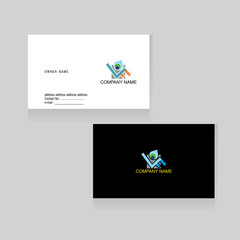 company logo with business card vector illustration 