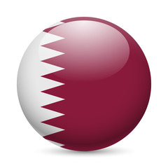 Round glossy icon of Qatar