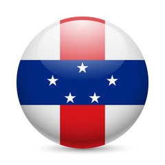 Round glossy icon of Netherlands Antilles