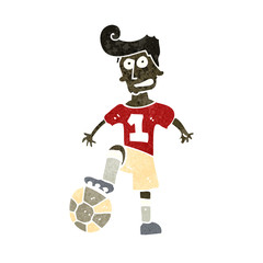retro cartoon soccer player