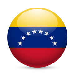 Round glossy icon of Venezuela