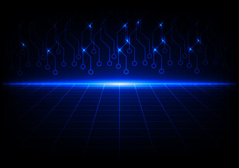 abstract blue with circuit future technology background