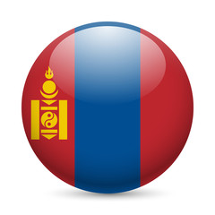 Round glossy icon of Mongolia