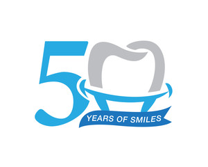 anniversary tooth logo 50
