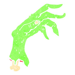 retro cartoon zombie hand