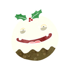 retro cartoon christmas pudding
