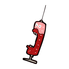 retro cartoon blood needle