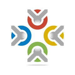 Abstract Logo Letter Circle Arrow Design Icon Element Vector