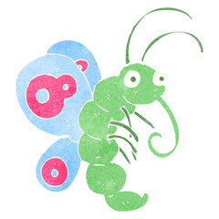 retro cartoon funny butterfly